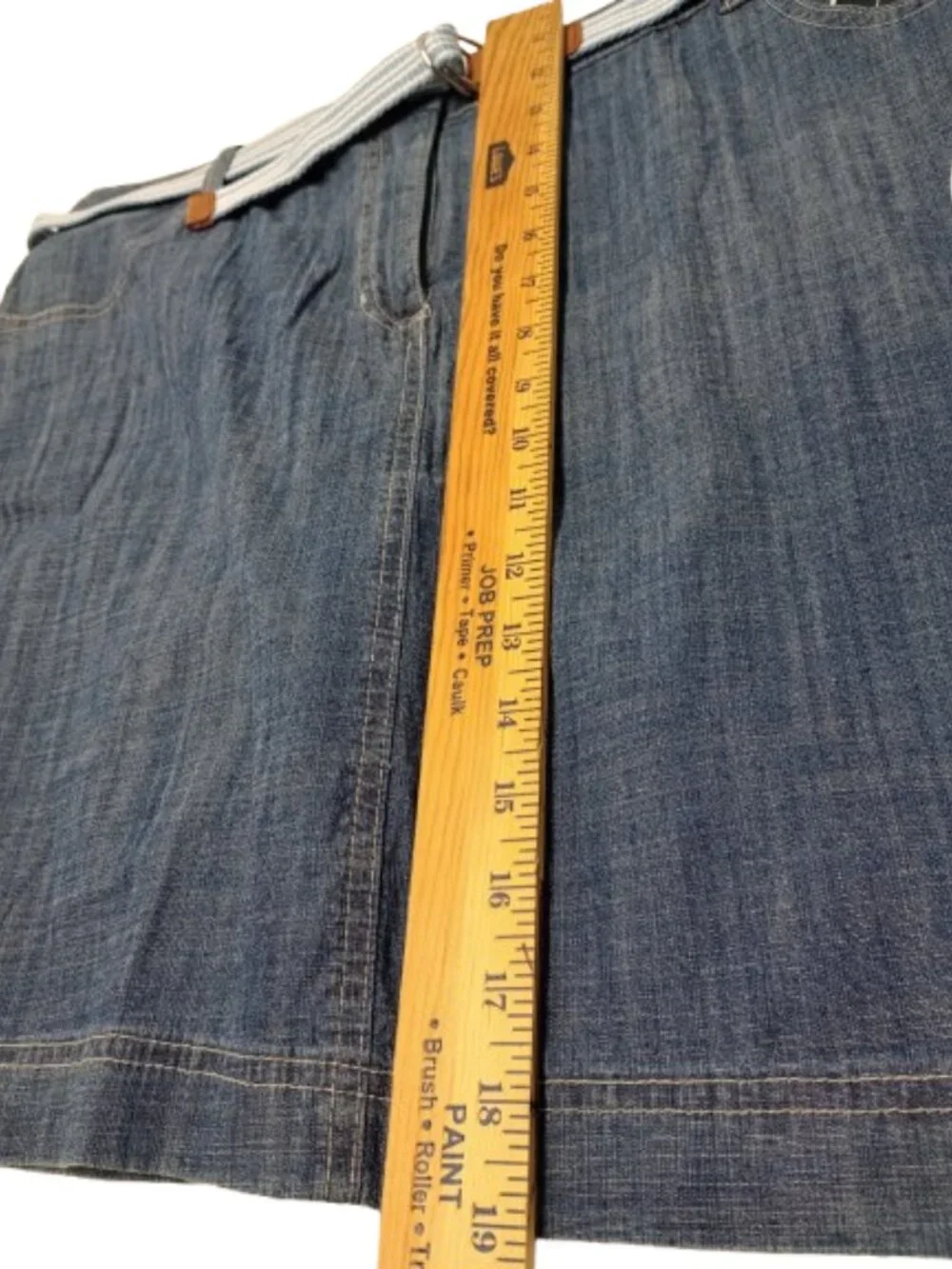 Karen Scott Chambray Denim Skort with Belt Women's Size 16 NWT